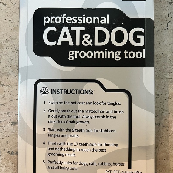 Pat Your Pet Deshedding Brush - Double-Sided Undercoat Rake for Dogs & Cats - Picture 2 of 3